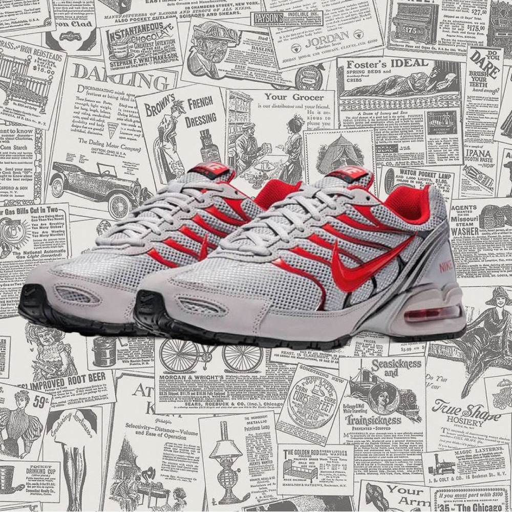 Nike Mens Air Max Torch 4 Running Shoes (Atmosphere Grey/University Red/Black)